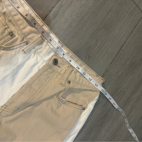 Topshop high waisted Two-Tone White and Tan Jeans - Picture 3 of 9